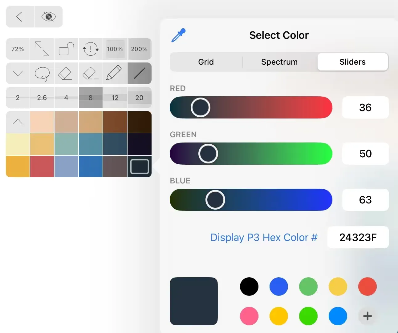 Ahmni color picker for choosing pen colors